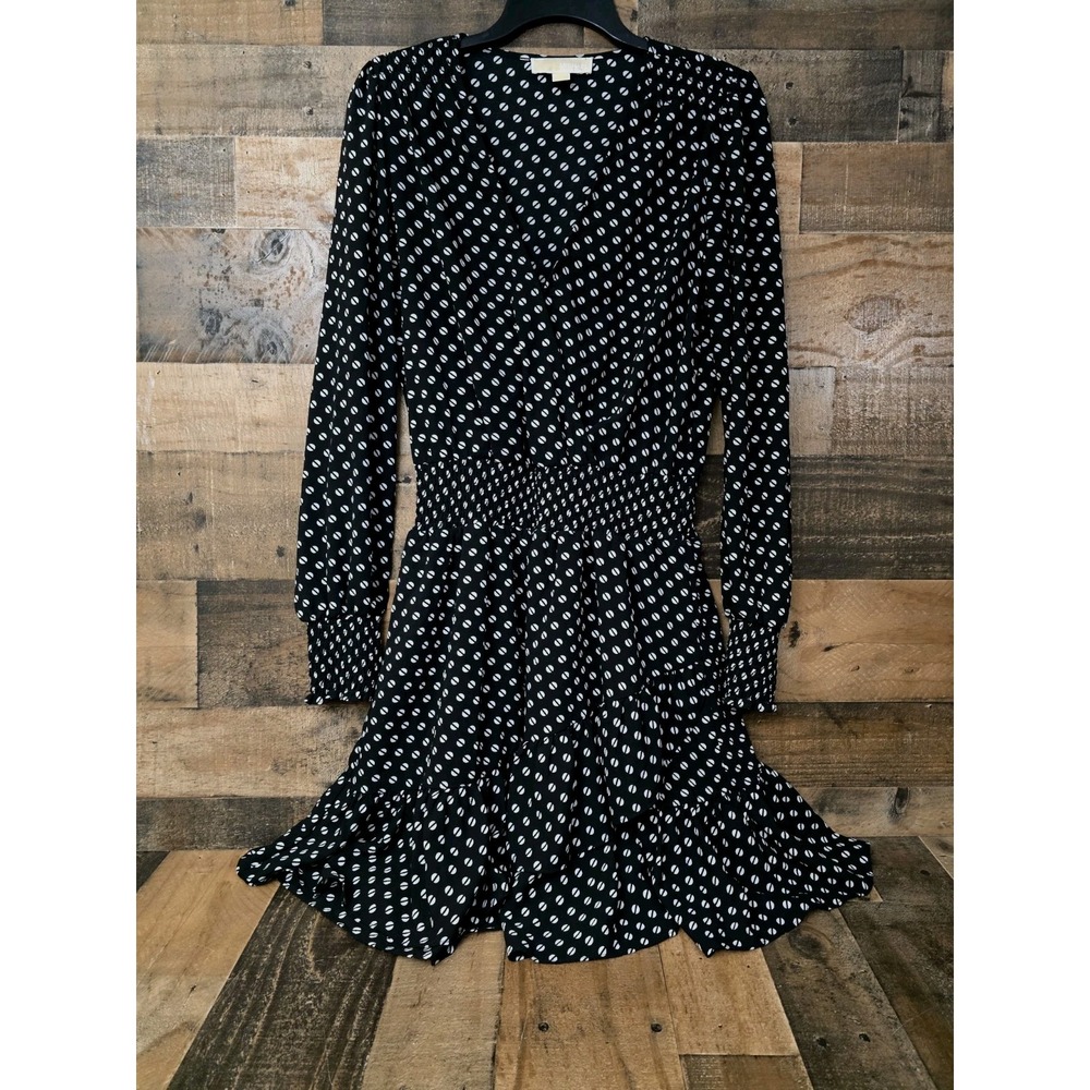 Michael Michael Kors Smocked Tiered Dress Women Medium Classic Career Romance